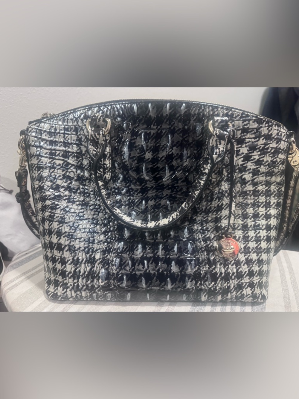 Brahmin Houndstooth Duxbury Satchel